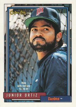 #617 Junior Ortiz - Cleveland Indians - 1992 O-Pee-Chee Baseball