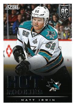 #618 Matt Irwin - San Jose Sharks - 2013-14 Score Hockey