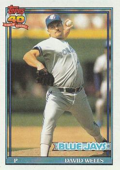 #619 David Wells - Toronto Blue Jays - 1991 Topps Baseball
