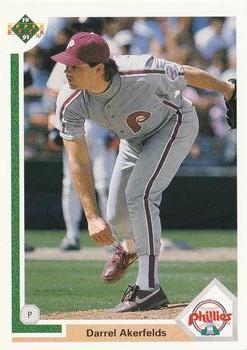#619 Darrel Akerfelds - Philadelphia Phillies - 1991 Upper Deck Baseball
