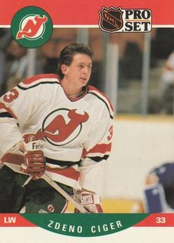#619 Zdeno Ciger - New Jersey Devils - 1990-91 Pro Set Hockey