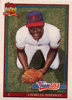 #61T Charles Johnson - USA - 1991 Topps Traded Baseball