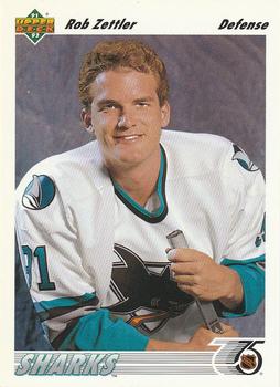#61 Rob Zettler - San Jose Sharks - 1991-92 Upper Deck Hockey