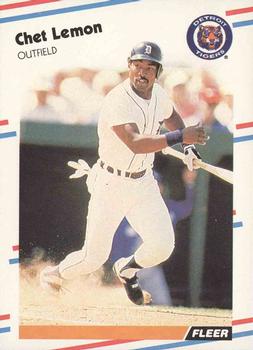 #61 Chet Lemon - Detroit Tigers - 1988 Fleer Baseball