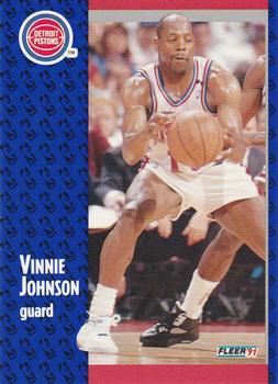 #61 Vinnie Johnson - Detroit Pistons - 1991-92 Fleer Basketball