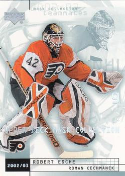 #61 Robert Esche / Roman Cechmanek - Philadelphia Flyers - 2002-03 Upper Deck Mask Collection Hockey