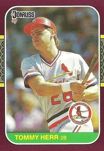 #61 Tom Herr - St. Louis Cardinals - 1987 Donruss Opening Day Baseball