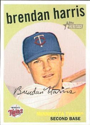 #61 Brendan Harris - Minnesota Twins - 2008 Topps Heritage Baseball