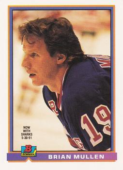 #61 Brian Mullen - San Jose Sharks - 1991-92 Bowman Hockey