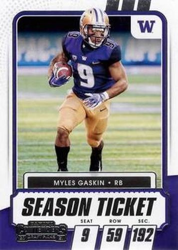 #61 Myles Gaskin - Washington Huskies - 2021 Panini Contenders Draft Picks Football