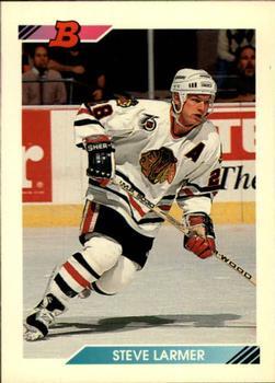 #61 Steve Larmer - Chicago Blackhawks - 1992-93 Bowman Hockey