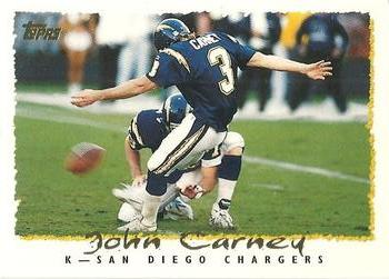 #61 John Carney - San Diego Chargers - 1995 Topps Football