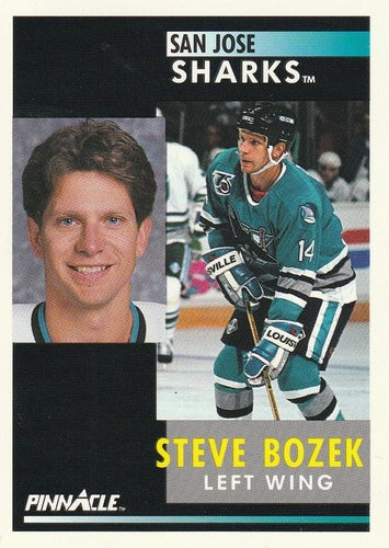#61 Steve Bozek - San Jose Sharks - 1991-92 Pinnacle Hockey