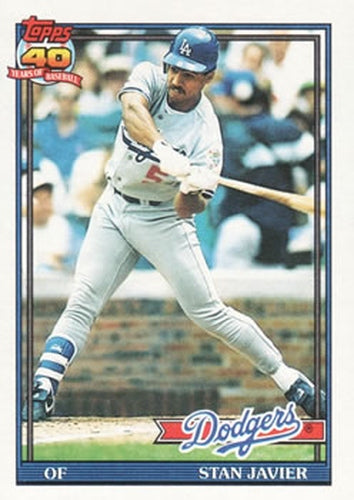 #61 Stan Javier - Los Angeles Dodgers - 1991 Topps Baseball