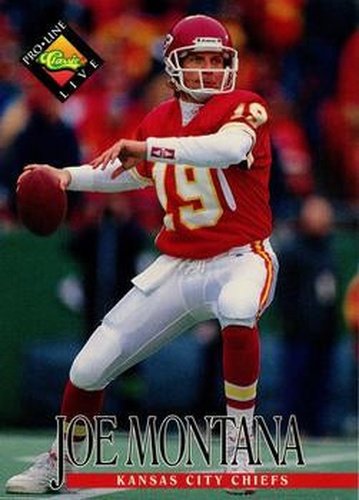 #61 Joe Montana - Kansas City Chiefs - 1994 Pro Line Live Football