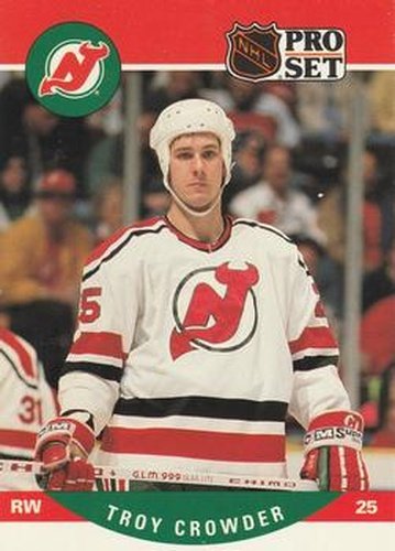 #620 Troy Crowder - New Jersey Devils - 1990-91 Pro Set Hockey