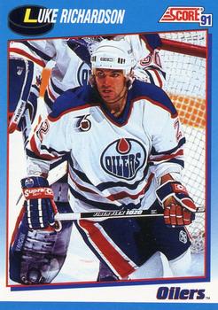 #620 Luke Richardson - Edmonton Oilers - 1991-92 Score Canadian Bilingual Hockey