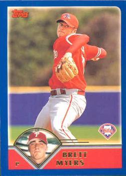 #620 Brett Myers - Philadelphia Phillies - 2003 Topps Baseball