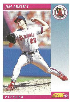 #620 Jim Abbott - California Angels - 1992 Score Baseball