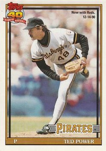 #621 Ted Power - Cincinnati Reds - 1991 O-Pee-Chee Baseball