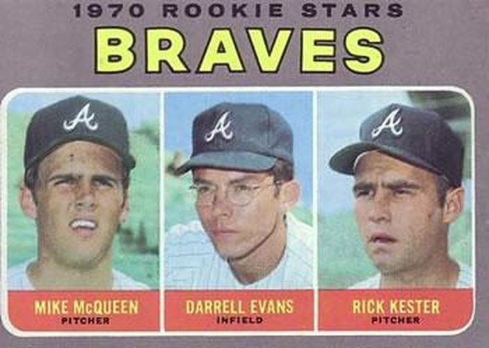 #621 Braves 1970 Rookie Stars Mike McQueen / Darrell Evans / Rick Kester - Atlanta Braves - 1970 Topps Baseball