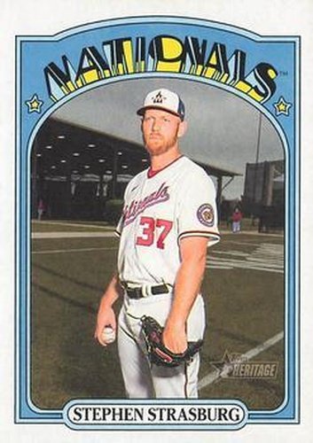 #621 Stephen Strasburg - Washington Nationals - 2021 Topps Heritage Baseball