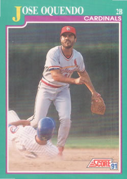 #622 Jose Oquendo - St. Louis Cardinals - 1991 Score Baseball