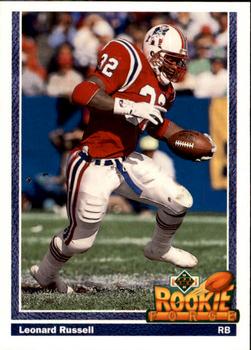 #622 Leonard Russell - New England Patriots - 1991 Upper Deck Football