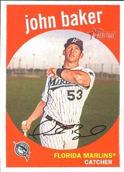 #622 John Baker - Florida Marlins - 2008 Topps Heritage Baseball