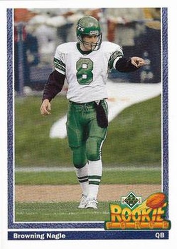 #624 Browning Nagle - New York Jets - 1991 Upper Deck Football
