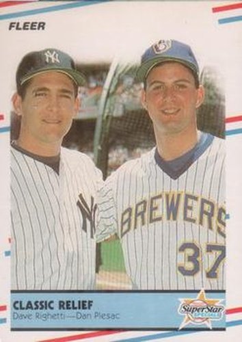 #625 Dave Righetti / Dan Plesac - New York Yankees / Milwaukee Brewers - 1988 Fleer Baseball