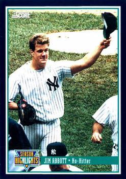 #626 Jim Abbott - New York Yankees -1994 Score Baseball