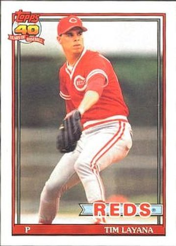#627 Tim Layana - Cincinnati Reds - 1991 O-Pee-Chee Baseball