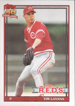 #627 Tim Layana - Cincinnati Reds - 1991 Topps Baseball