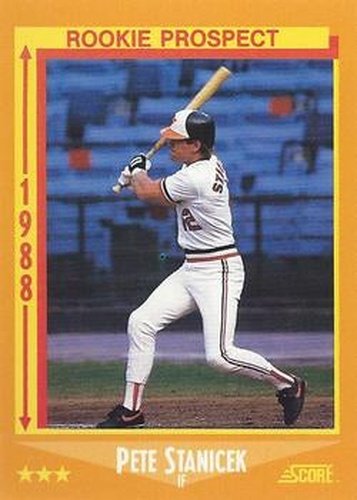 #628 Pete Stanicek - Baltimore Orioles - 1988 Score Baseball