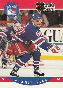 #628 Dennis Vial - New York Rangers - 1990-91 Pro Set Hockey