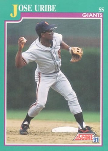 #628 Jose Uribe - San Francisco Giants - 1991 Score Baseball