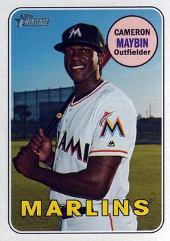 #628 Cameron Maybin - Miami Marlins - 2018 Topps Heritage Baseball