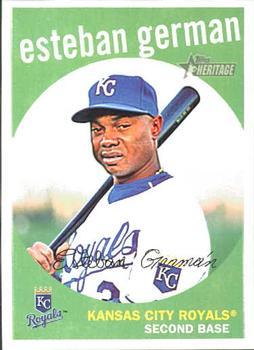 #628 Esteban German - Kansas City Royals - 2008 Topps Heritage Baseball