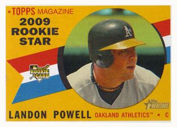 #628 Landon Powell - Oakland Athletics - 2009 Topps Heritage Baseball