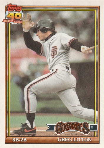 #628 Greg Litton - San Francisco Giants - 1991 O-Pee-Chee Baseball
