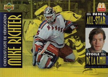 #McD-40 Mike Richter - New York Rangers - 1994-95 Upper Deck McDonald's Hockey