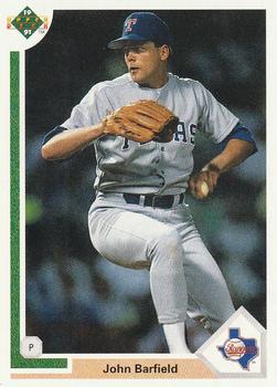 #629 John Barfield - Texas Rangers - 1991 Upper Deck Baseball