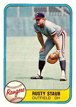 #629 Rusty Staub - Texas Rangers - 1981 Fleer Baseball