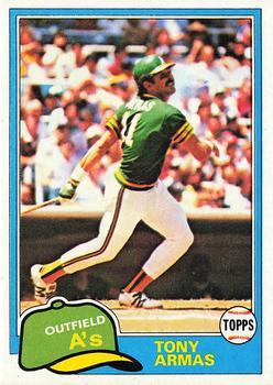 #629 Tony Armas - Oakland Athletics - 1981 Topps Baseball