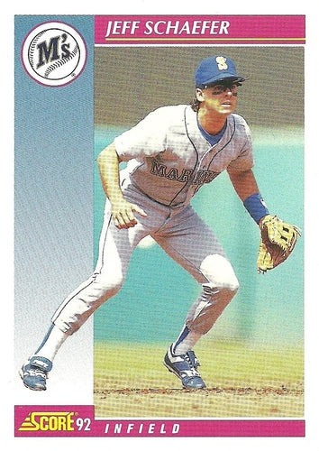 #629 Jeff Schaefer - Seattle Mariners - 1992 Score Baseball