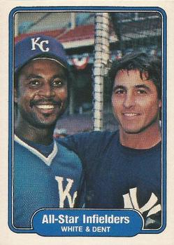 #629 Frank White / Bucky Dent - Kansas City Royals / New York Yankees - 1982 Fleer Baseball