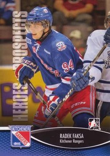 #62 Radek Faksa - Kitchener Rangers - 2012-13 In The Game Heroes and Prospects Hockey