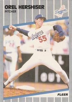 #62 Orel Hershiser - Los Angeles Dodgers - 1989 Fleer Baseball