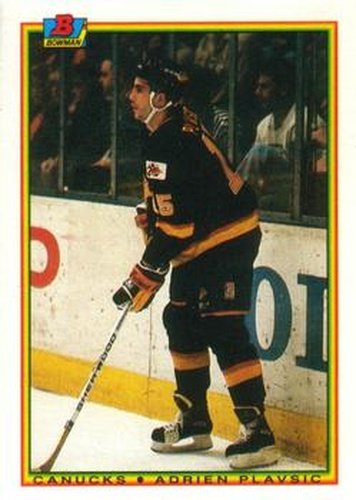 #62 Adrien Plavsic - Vancouver Canucks - 1990-91 Bowman Hockey